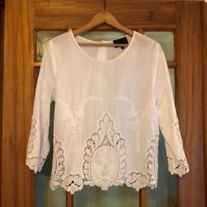 Cynthia Rowley cotton eyelet blouse